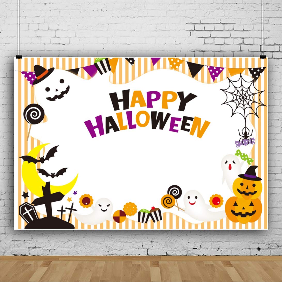 Amazon | Qinunipoto 背景布 ハロウィン 写真撮影用 happy halloween